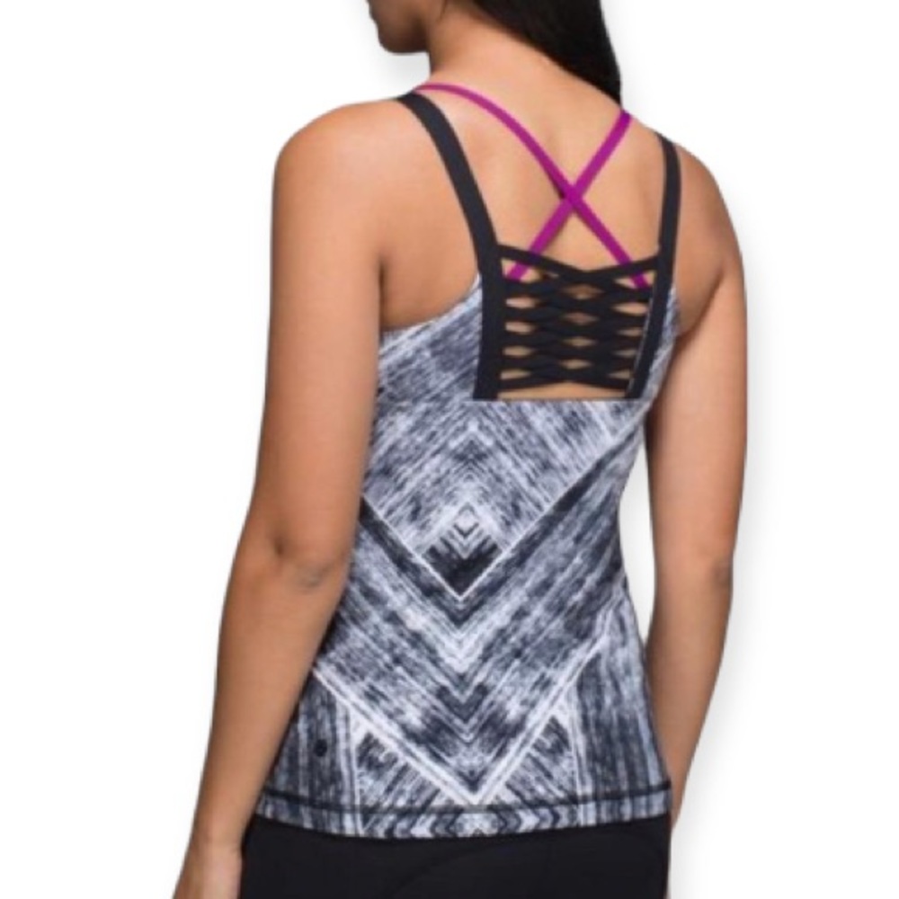 Lululemon Hot To Street Heat Wave White Black/Black Regal Plum Activewea…